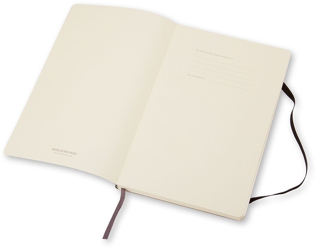 Notitieboek Moleskine large 130x210mm blanco soft cover zwart