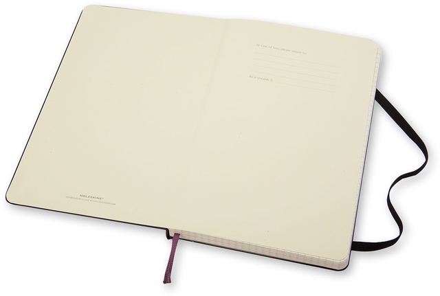 Notitieboek Moleskine pocket 90x140mm ruit 5x5mm soft cover zwart