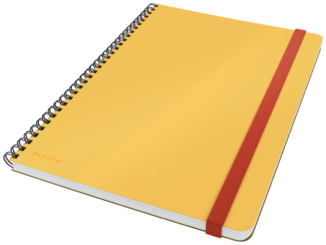 Notitieboek Leitz Cosy B5 160blz 100gr spiraal lijn geel