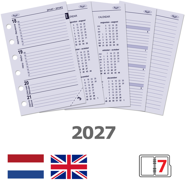 Agendavulling 2027 Kalpa Pocket 7dagen/2pagina's