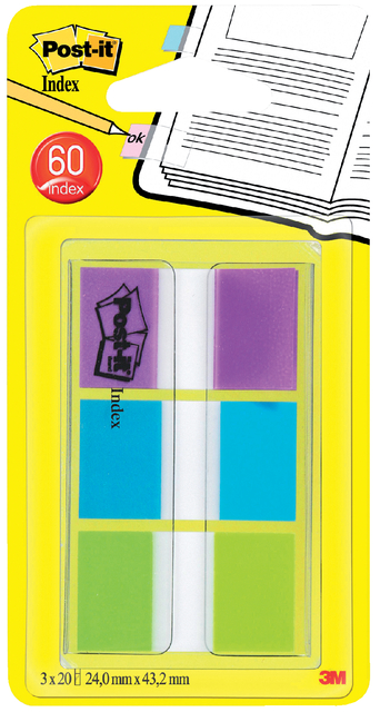 Indextabs Post-it 680 24mmx43.2mm clear assorted 60 tabs