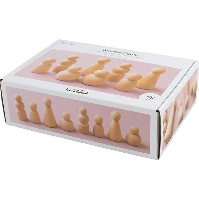 Figuurtjes Creativ Company hout doos à 90 stuks