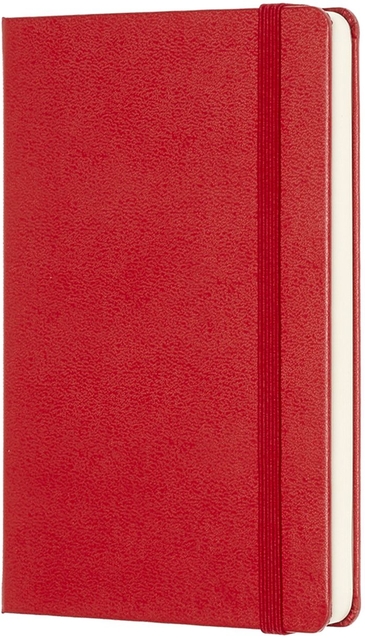 Notitieboek Moleskine pocket 90x140mm blanco hard cover rood