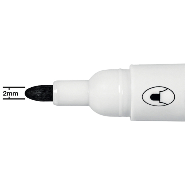Whiteboardmarker Nobo Glide rond zwart 2mm
