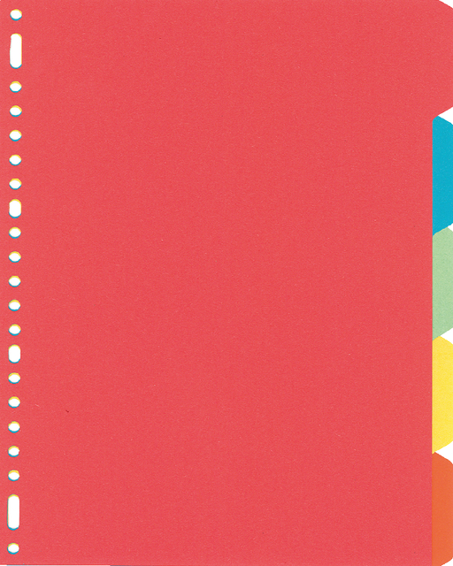 Dividers Kangaro A4 cardboard 180 grs 23 holes 5 tabs assorted