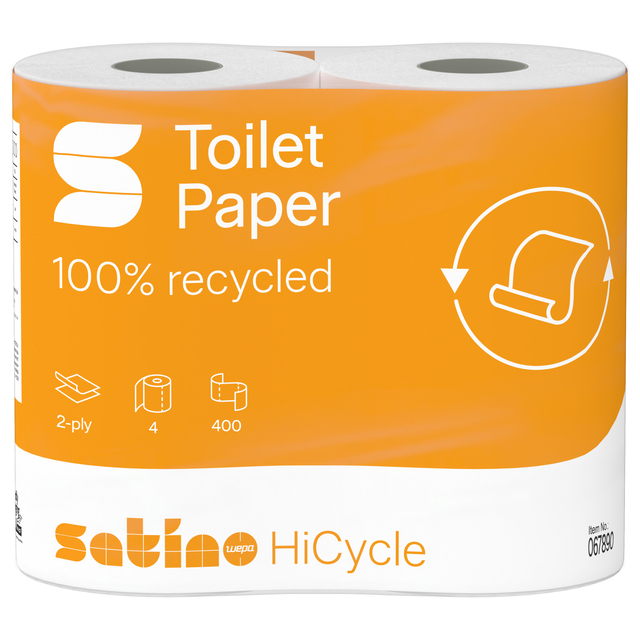 Toiletpapier Satino MT1 HiCycle 2-laags 4x200 vel wit 067890