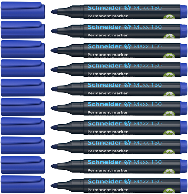 Permanent marker Schneider Maxx 130 rond 1-3mm blauw