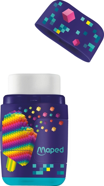 Puntenslijper Maped Pixel Party Connect 2-gaats met gum