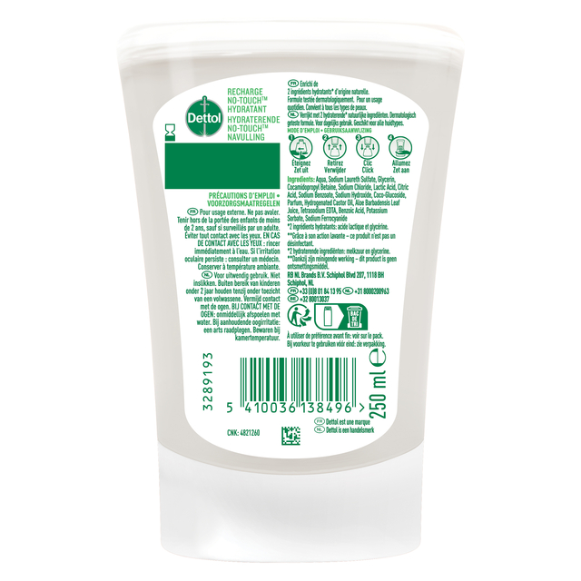 Handzeep Dettol Hydrating Aloe Vera antibacterieël 250ml refill No Touc