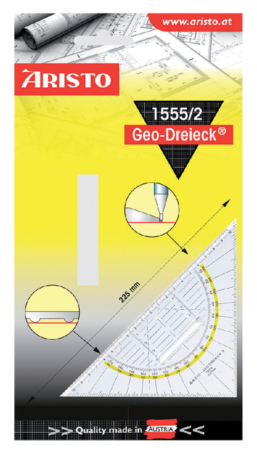 Geometrical set square Aristo 20cm with handle