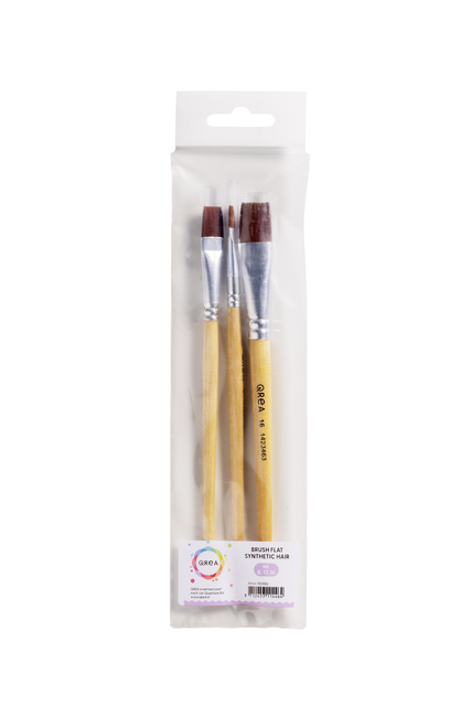 Kwast Qrea synthetisch set à 3 breedte