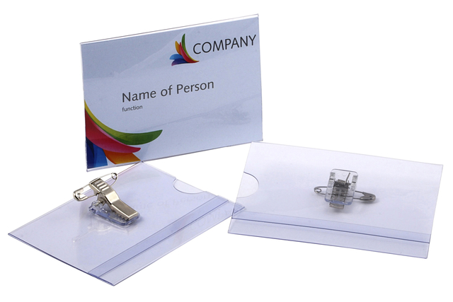 Badge OPUS 2 clip + pin 75 x 40 mm/24 pieces