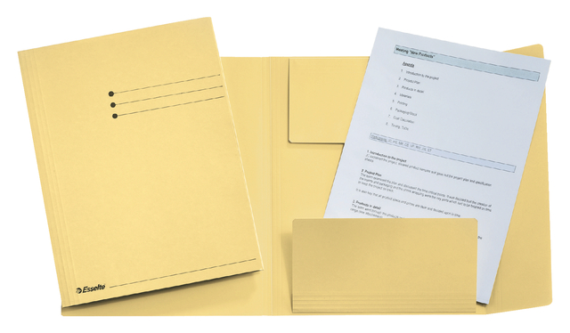 3-flap A4 folder Esselte manilla 275gr yellow