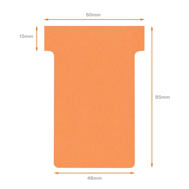 Planbord T-kaart Nobo nr 2 48mm oranje 100 stuks