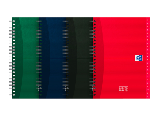 OXFORD Office Essentials A5 Hardback Twin-wire A-Z Address Book Specific Ruling 144 Pages Assorted Colours