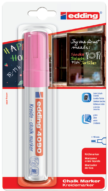 edding 4090 chalk marker blister of 1 neon pink
