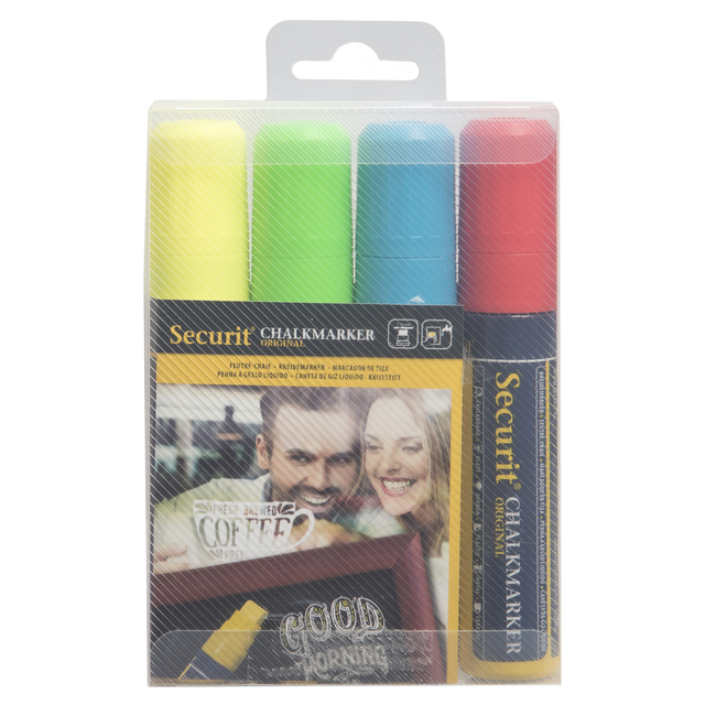 Krijtstift Securit SMA-720 blok ass 7-15mm blister à 4 stuk