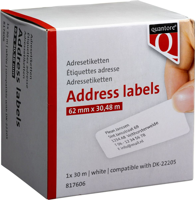 Address labels Quantore DK-22205 62x30,48mm white