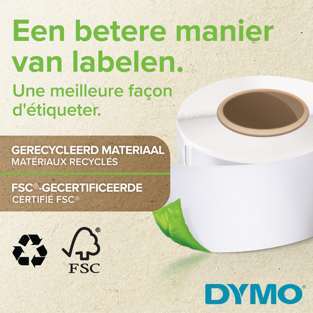 Etiket Dymo LabelWriter multifunctioneel 19x51mm 24 rollen á 500 stuks wit
