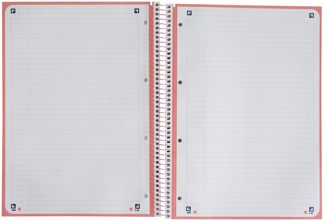 Notitieboek Oxford Touch Europeanbook A4+ 4-gaats lijn 160 pagina's pastel roze