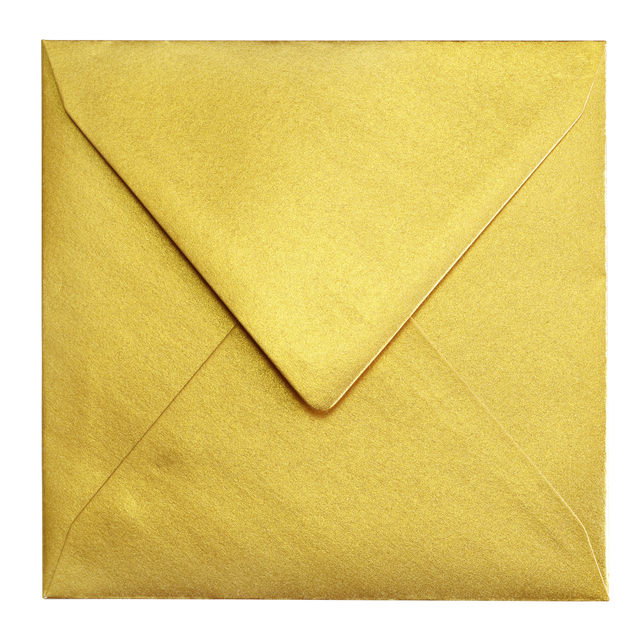 Envelop Papicolor 140x140mm metallic goud pak à 6 stuk