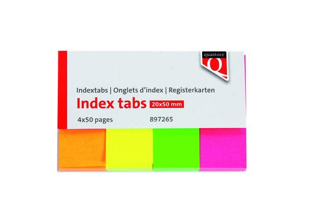 Index tabs Quantore 20x50mm neon