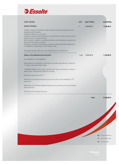 Insteekmap L-model Esselte standaard copy safe 0.11mm PP  A4 transparant 10 stuks