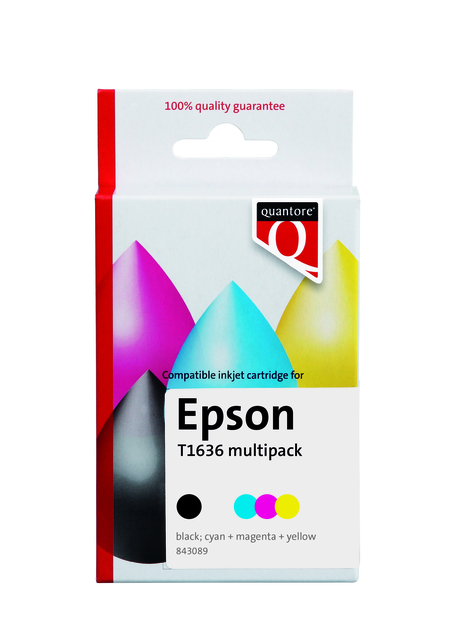 Inkjet cartridge Quantore Epson 16XL T1636 black + 3 colors HC