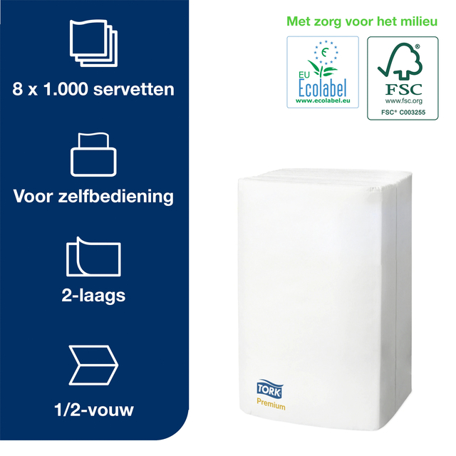 Napkins Expressnap N4 extra soft Premium 1/2 ply 2-ply white 15850