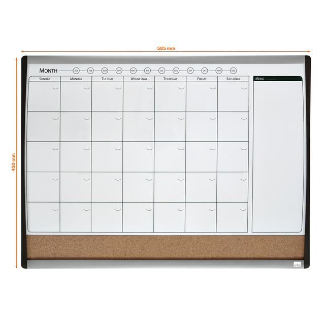 Magnetic Monthly Organiser Combi Board 585x430mm