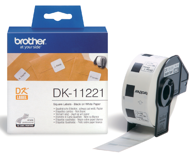 Label Brother DK-11221 square 23x23mm 1 roll of 1000 pcs white