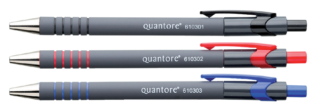 Ballpoint Quantore rubber grip pushbutton blue medium