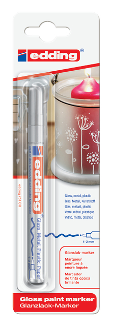 edding 751 gloss paint marker blister of 1 silver