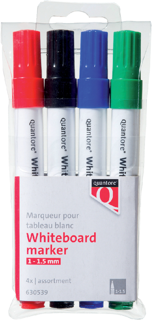 Whiteboard marker Quantore round 1-1.5mm 4pieces assortment