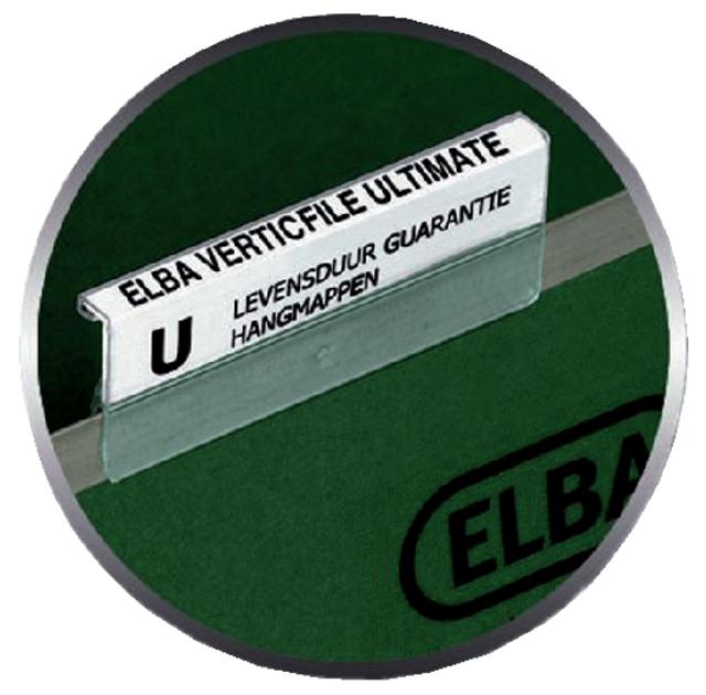 Label sheets 3+1 for ELBA verticfile suspension files, made of bristol card, bag of 10 sheets, white