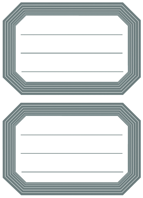 Book labels 82x55mm grey frame lined 6 sh.
