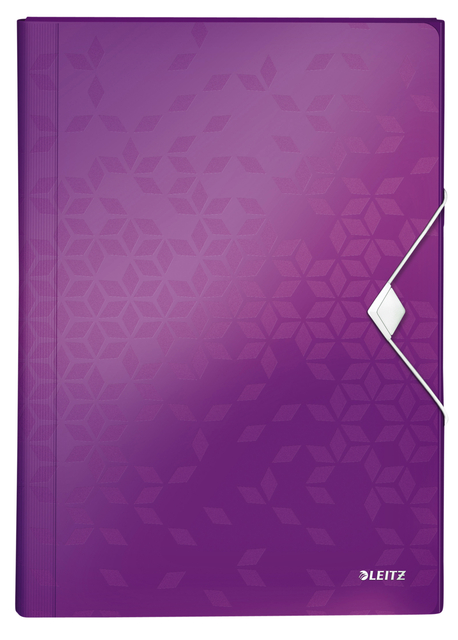 Expanding File Organizer Leitz WOW A4 6 compartments purple