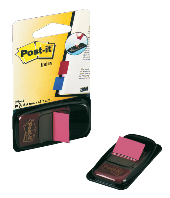 Index tabs Post-it 680 25.4x43.2mm bright pink 50 tabs