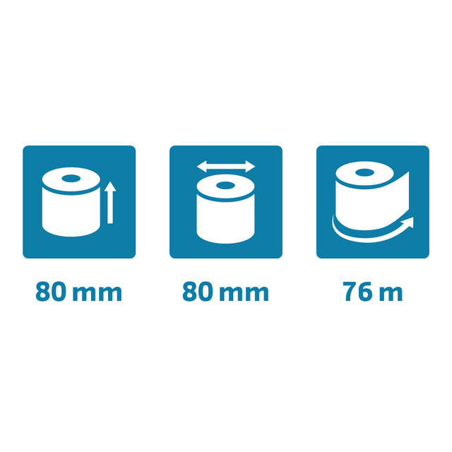 Telrol Exacompta 80mmx76m kern Ø12mm SafeContact thermisc