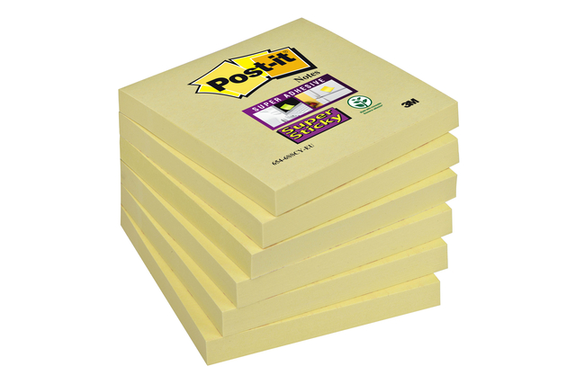 Memo pad Post-it 654 Super Sticky 76x76mm yellow