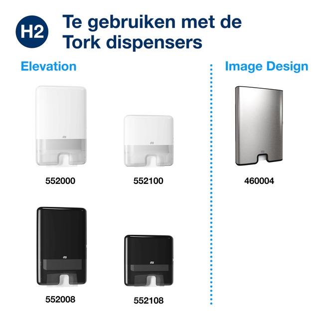 Handdoek Tork H2 Xpress compressed Premium multifold 2-laags 212x240mm 12x225 vel wit 100889
