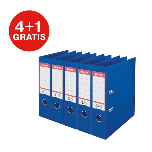 Lever arch file Esselte Vivida No.1 multipack 75mm A4 5 pieces blue
