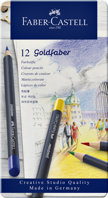 Kleurpotloden Faber-Castell Goldfaber assorti blik à 12 stuk