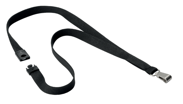 Durable Soft Textile Lanyard Blk Pk10