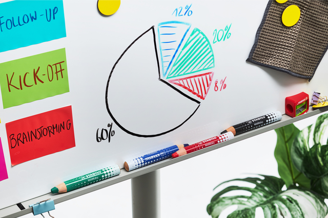 Whiteboardpotlood STABILO MARKdry incl 2 slijpers blauw classpack 30st