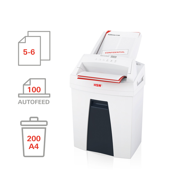 HSM SECURIO AF100 document shredder with automatic paper feed - 4 x 25 mm