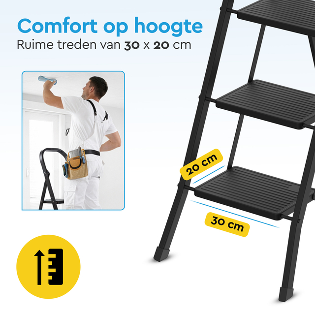 Huishoudtrap BRASQ 4 treden SLM400 zwart