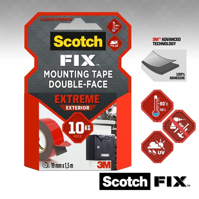Adhesive tape Scotch Extreme Exterior 19mm x 1.5m double-sided