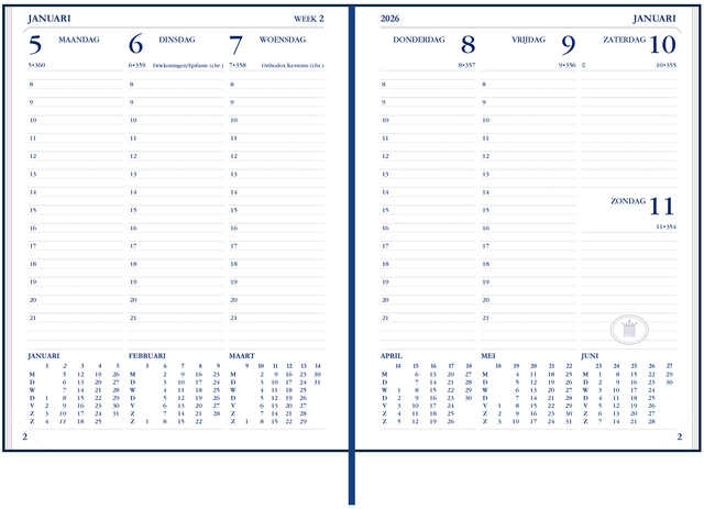 Agenda 2027 Ryam Weekplan Plus Mundior groot letter 7dagen/2pagina's assorti