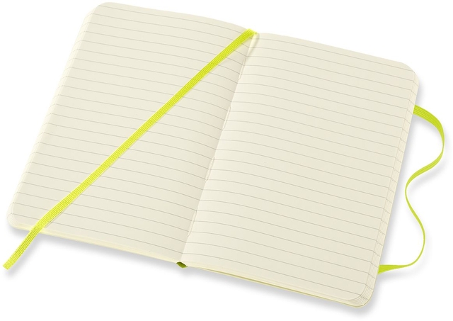 Notitieboek Moleskine pocket 90x140mm lijn soft cover lemon green